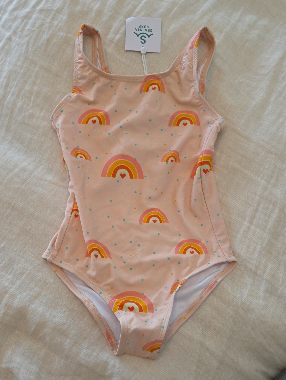 NWT Seaesta Surf Sea Arches One-piece Swimsuit Pastel Sunrise Rainbow 8-9